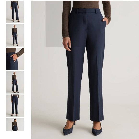 QUINCE Italian 3D Wool Straight Leg Pants - Picture 1 of 16